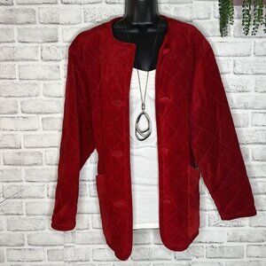 Bottega Veneta Vintage Red 100% Suede Leather Jacket Coat Size Medium